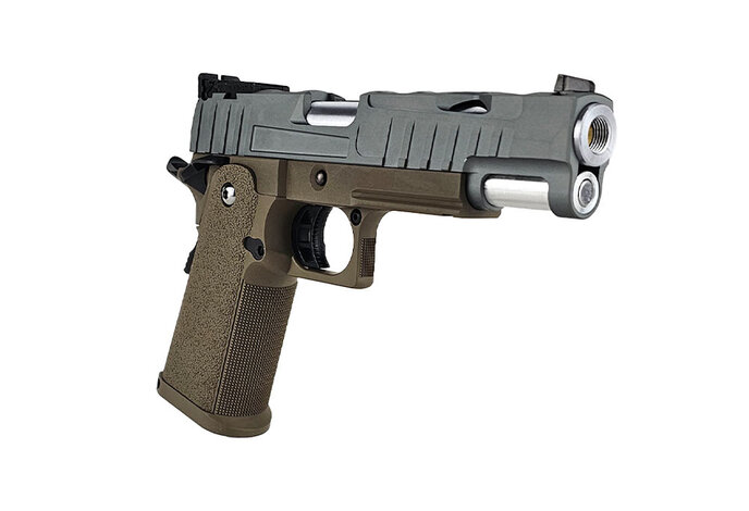 AEX Custom DESERT MOCHA Tokyo Marui Hi Capa 5.1 Gas Blowback Pistol, Grey  / Brown / Black