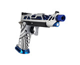 AEX Custom SPIRIT OF THE GRAND BLUE Tokyo Marui Hi Capa 5.1 Gas Blowback Pistol, Silver / Blue / Black