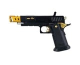 AEX Custom THE LONE STAR STI Tokyo Marui Hi Capa 5.1 Gas Blowback Pistol, Black / Gold