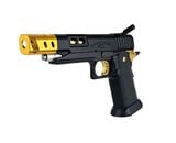 AEX Custom THE LONE STAR STI Tokyo Marui Hi Capa 5.1 Gas Blowback Pistol, Black / Gold