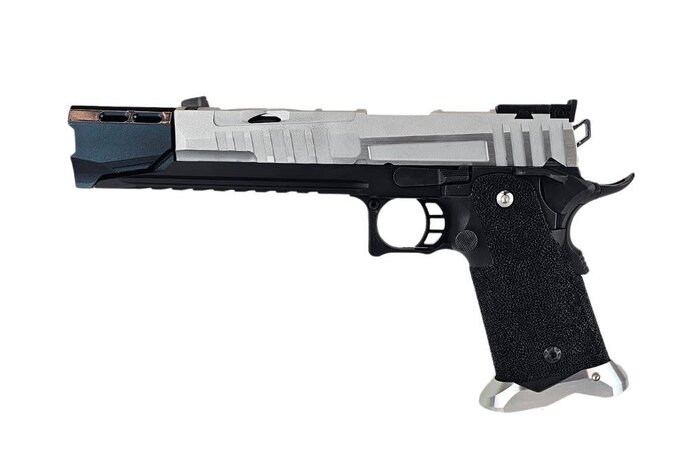 AEX Custom OCP CIVIC ORDER Tokyo Marui Hi Capa 5.1 Gas Blowback Pistol, Black / Silver
