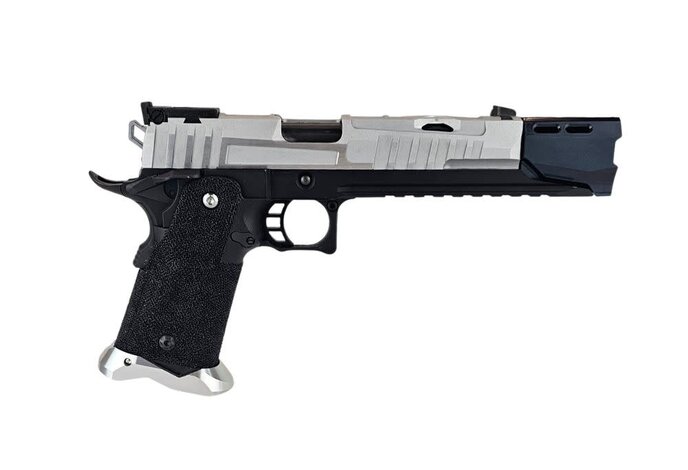 AEX Custom OCP CIVIC ORDER Tokyo Marui Hi Capa 5.1 Gas Blowback Pistol, Black / Silver