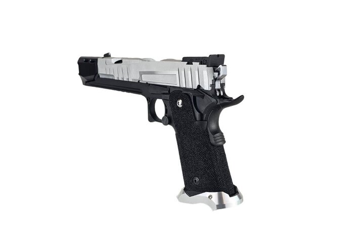 AEX Custom OCP CIVIC ORDER Tokyo Marui Hi Capa 5.1 Gas Blowback Pistol, Black / Silver