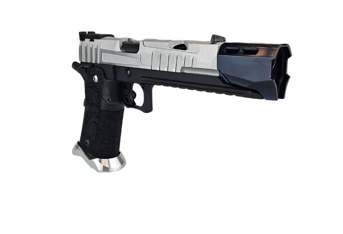 AEX Custom OCP CIVIC ORDER Tokyo Marui Hi Capa 5.1 Gas Blowback Pistol, Black / Silver