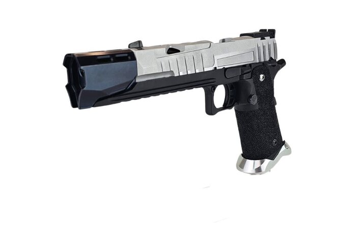AEX Custom OCP CIVIC ORDER Tokyo Marui Hi Capa 5.1 Gas Blowback Pistol, Black / Silver