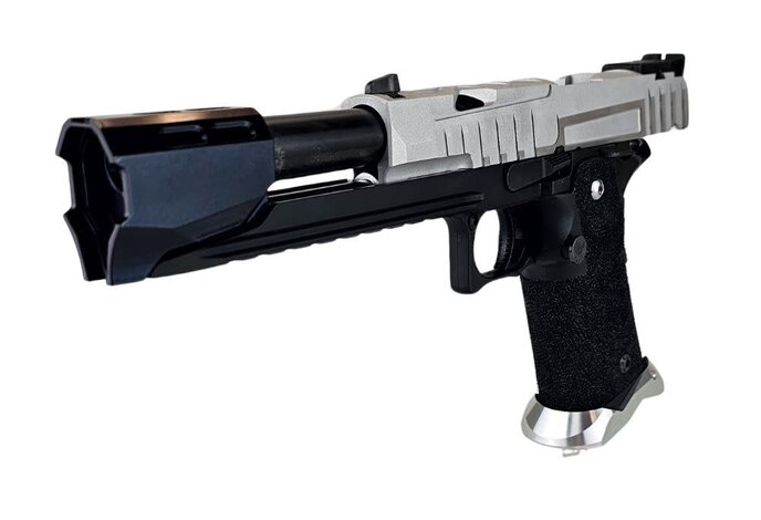 AEX Custom OCP CIVIC ORDER Tokyo Marui Hi Capa 5.1 Gas Blowback Pistol, Black / Silver