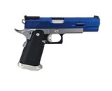 AEX Custom Sovereign Blue Tokyo Marui Hi Capa 5.1 Gas Blowback Pistol, Blue / Silver