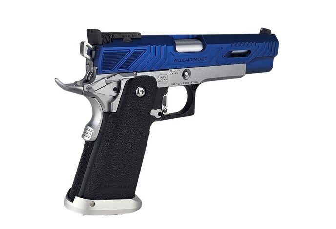 AEX Custom Sovereign Blue Tokyo Marui Hi Capa 5.1 Gas Blowback Pistol, Blue / Silver