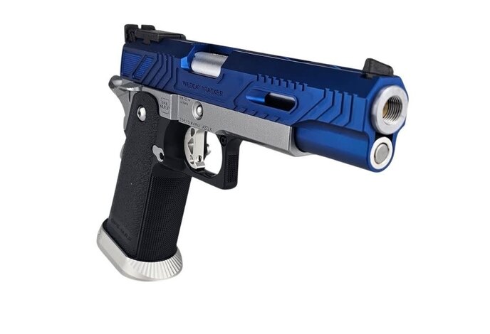AEX Custom Sovereign Blue Tokyo Marui Hi Capa 5.1 Gas Blowback Pistol, Blue / Silver