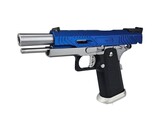 AEX Custom Sovereign Blue Tokyo Marui Hi Capa 5.1 Gas Blowback Pistol, Blue / Silver