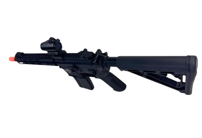 Classic Army MK18 Full Metal 10 inch MLOK Airsoft Electric Gun w/ Red Dot Sight, Black