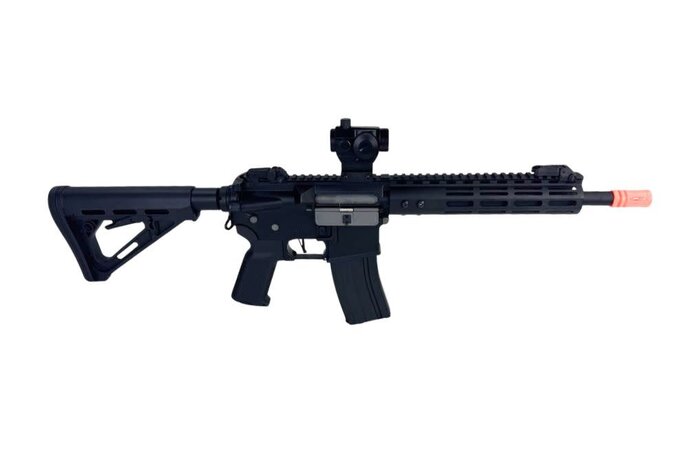 Classic Army MK18 Full Metal 10 inch MLOK Airsoft Electric Gun w/ Red Dot Sight, Black