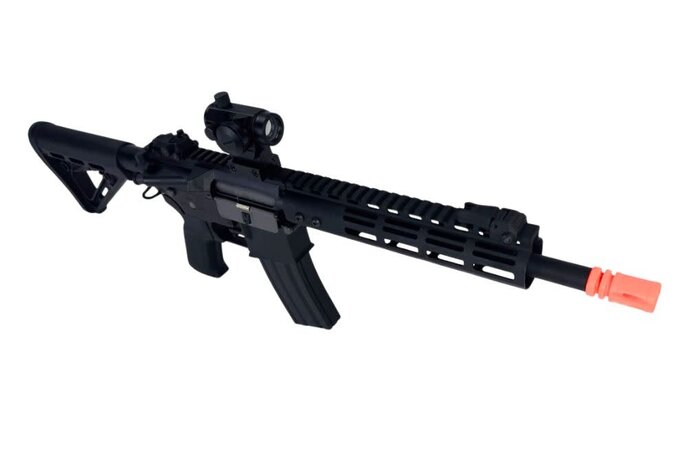 Classic Army MK18 Full Metal 10 inch MLOK Airsoft Electric Gun w/ Red Dot Sight, Black