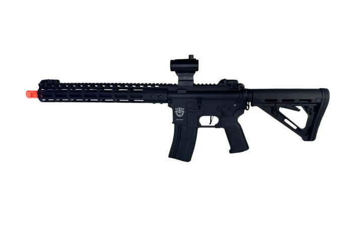 Classic Army MK18 Full Metal 12 inch M-LOK Airsoft Electric Gun w/ Red Dot Sight, Black
