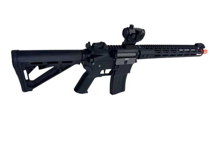 Classic Army MK18 Full Metal 12 inch M-LOK Airsoft Electric Gun w/ Red Dot Sight, Black