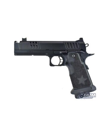 6mmProShop Staccato Licensed XC 2011 Gas Blowback T8 Airsoft Pistol w/ Muzzle Compensator