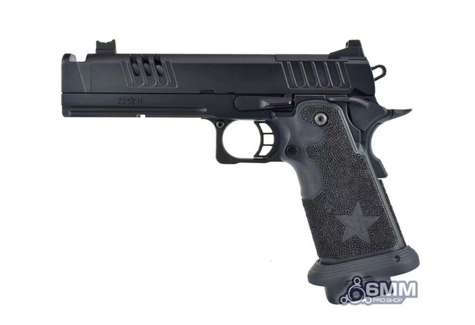 6mmProShop Staccato Licensed XC 2011 Gas Blowback T8 Airsoft Pistol w/ Muzzle Compensator