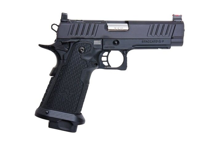 EMG Staccato Licensed P 2011 Gas Blowback Airsoft Pistol Pro Grip Standard Green Gas