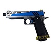 Airsoft Extreme AEX CUSTOM BLUE STEEL Tokyo Marui Hi Capa 5.1 Gas Blowback Pistol, Blue / Silver