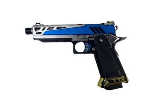 Airsoft Extreme AEX CUSTOM BLUE STEEL Tokyo Marui Hi Capa 5.1 Gas Blowback Pistol, Blue / Silver