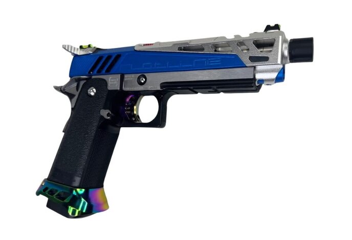 AEX CUSTOM BLUE STEEL Tokyo Marui Hi Capa 5.1 Gas Blowback Pistol, Blue / Silver