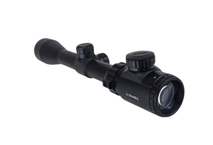 3-9X40E illuminated target scope, includes scope rings
