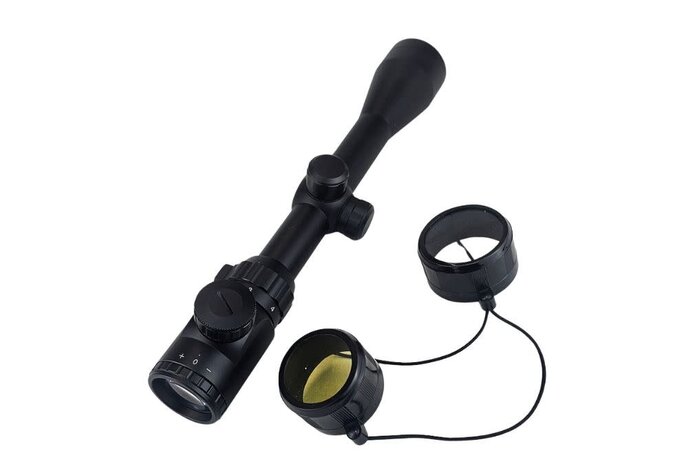 3-9X40E illuminated target scope, includes scope rings