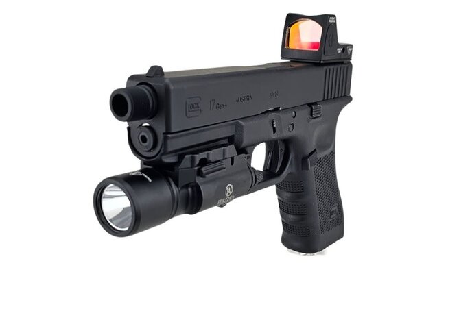 AEX Custom NIGHT WATCH  Elite Force GLOCK G17 GEN4 Green Gas Full Blowback Pistol by VFC Black