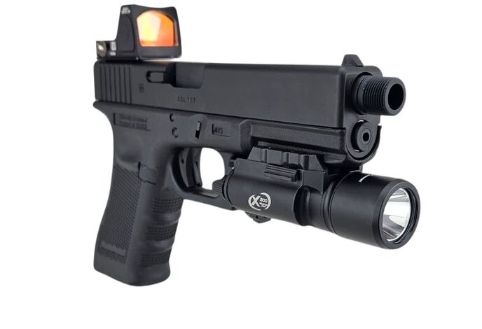 AEX Custom NIGHT WATCH  Elite Force GLOCK G17 GEN4 Green Gas Full Blowback Pistol by VFC Black