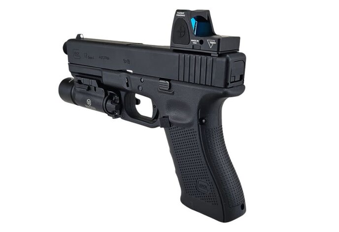 AEX Custom NIGHT WATCH  Elite Force GLOCK G17 GEN4 Green Gas Full Blowback Pistol by VFC Black