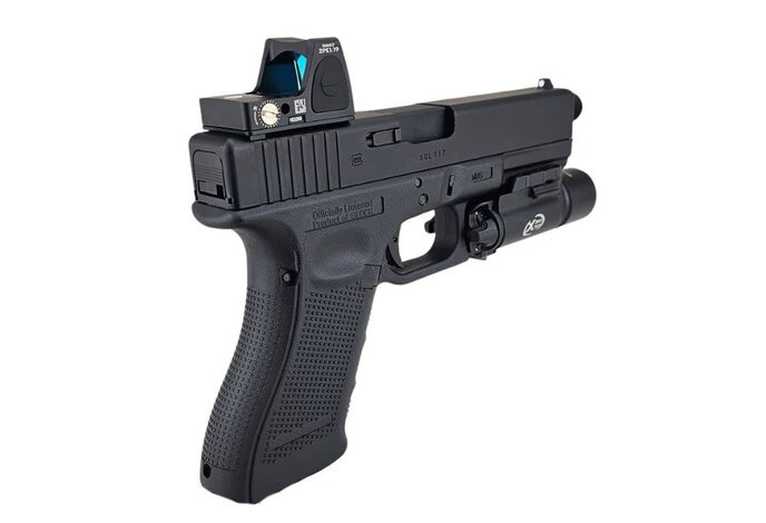 AEX Custom NIGHT WATCH  Elite Force GLOCK G17 GEN4 Green Gas Full Blowback Pistol by VFC Black