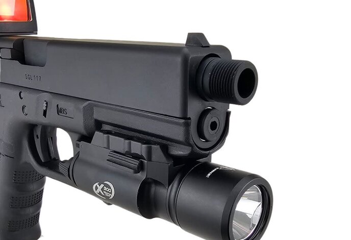 AEX Custom NIGHT WATCH  Elite Force GLOCK G17 GEN4 Green Gas Full Blowback Pistol by VFC Black