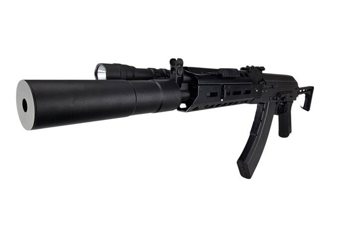 AEX Custom ENTRENCHED LCT AK-104 Steel AEG Airsoft Rifle w/ ASTER v2 - Battery / Charger Combo Black