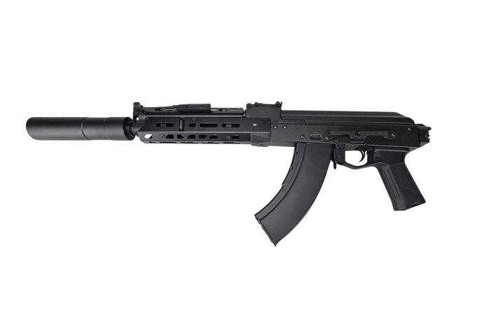 AEX Custom ENTRENCHED LCT AK-104 Steel AEG Airsoft Rifle w/ ASTER v2 - Battery / Charger Combo Black