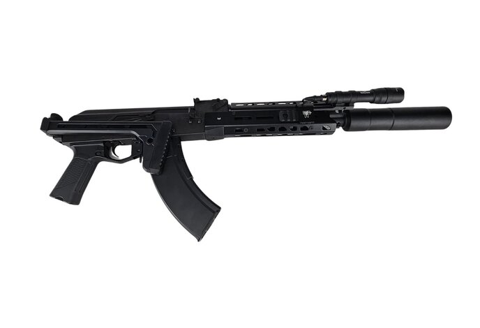 AEX Custom ENTRENCHED LCT AK-104 Steel AEG Airsoft Rifle w/ ASTER v2 - Battery / Charger Combo Black