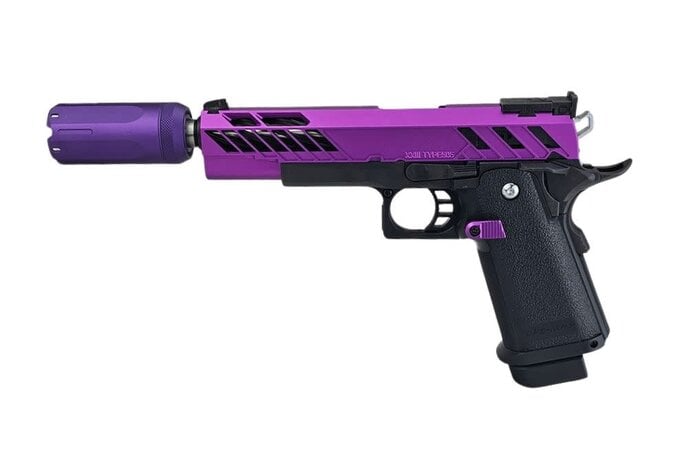 AEX Custom SACTOWN PROUD Tokyo Marui Hi Capa 5.1 Gas Blowback Pistol, Purple / Black