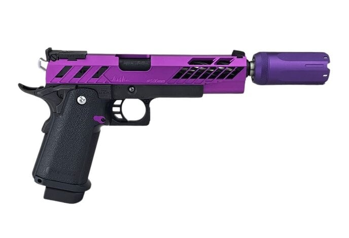 AEX Custom SACTOWN PROUD Tokyo Marui Hi Capa 5.1 Gas Blowback Pistol, Purple / Black