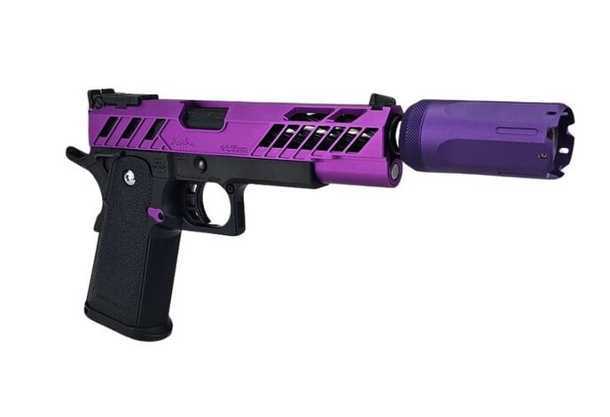 AEX Custom SACTOWN PROUD Tokyo Marui Hi Capa 5.1 Gas Blowback Pistol, Purple / Black