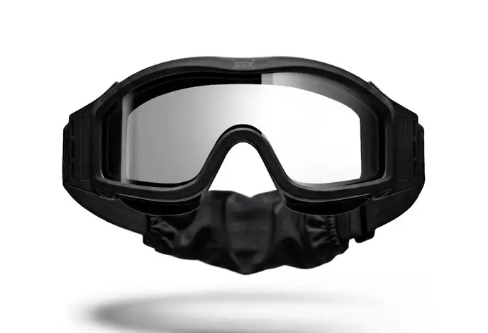 BSX Tango Airsoft Goggles, Dual Pane Thermal Clear Lens, Black