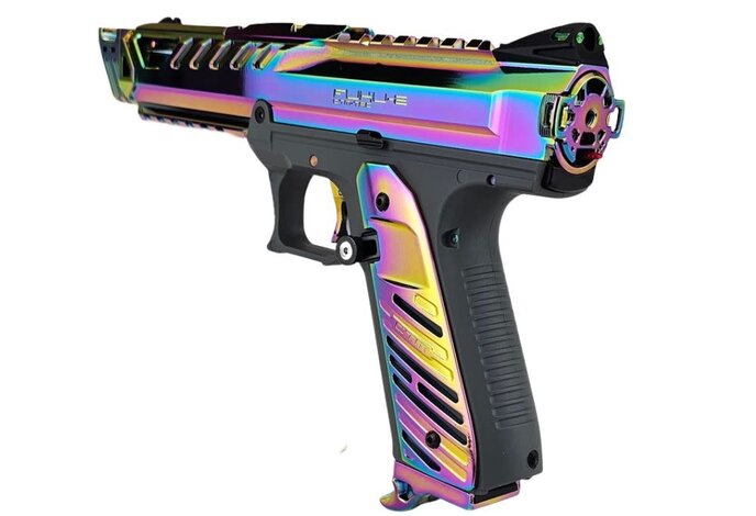 AEX Custom ABALONE SHELL - Action Army AAP-01 Gas Blowback Gun, Gray / Rainbow