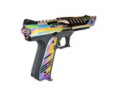 AEX Custom ABALONE SHELL - Action Army AAP-01 Gas Blowback Gun, Gray / Rainbow