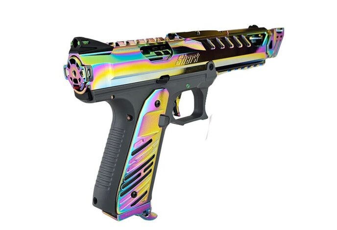 AEX Custom ABALONE SHELL - Action Army AAP-01 Gas Blowback Gun, Gray / Rainbow