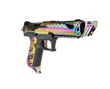 AEX Custom ABALONE SHELL - Action Army AAP-01 Gas Blowback Gun, Gray / Rainbow
