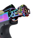 AEX Custom ABALONE SHELL - Action Army AAP-01 Gas Blowback Gun, Gray / Rainbow