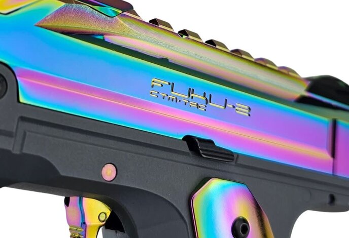 AEX Custom ABALONE SHELL - Action Army AAP-01 Gas Blowback Gun, Gray / Rainbow