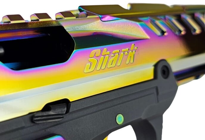 AEX Custom ABALONE SHELL - Action Army AAP-01 Gas Blowback Gun, Gray / Rainbow