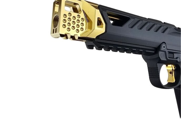 AEX Custom UMBREON Action Army AAP-01 Gas Blowback Custom Gun, Black / Gold