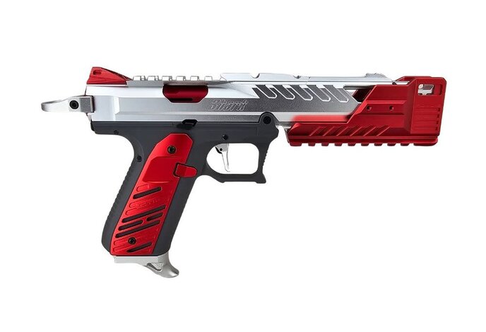 AEX Custom NINTENDO COPYRIGHT INFRINGMENT Action Army AAP-01 Gas Blowback Pistol Red / Silver / Gray
