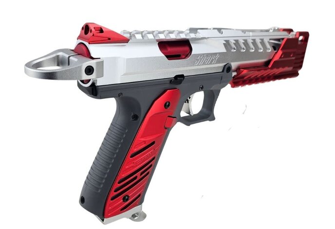 AEX Custom NINTENDO COPYRIGHT INFRINGMENT Action Army AAP-01 Gas Blowback Pistol Red / Silver / Gray