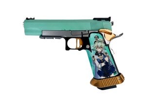 Airsoft Extreme AEX CUSTOM SUCROSE SIMP GAT Tokyo Marui Hi Capa 5.1 Gas Blowback Pistol, Teal/Orange